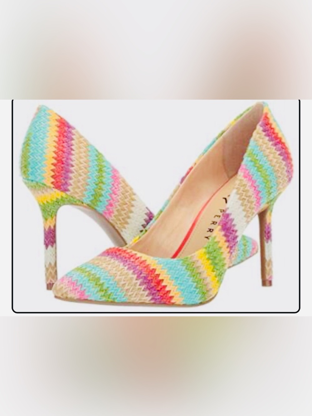 Katy Perry Collections Pastel Rainbow Zigzag Pointed-Toe Stiletto Pumps